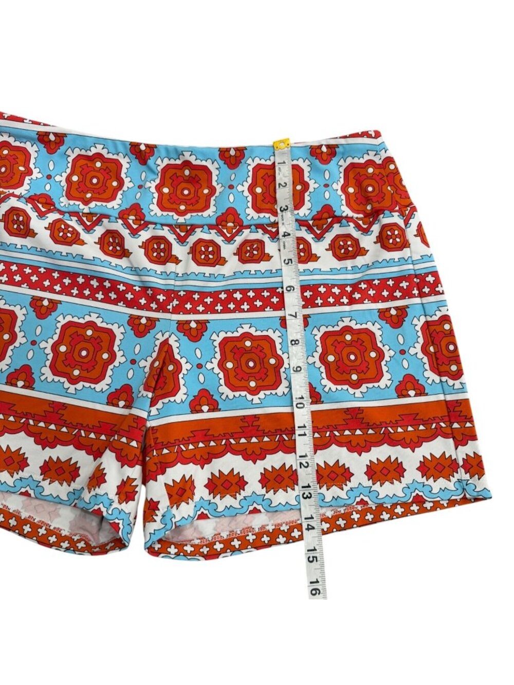 J. McLaughlin Womens Size M Shorts Set of 2 Geometric Blue Green Pull-On Stretch - Picture 5 of 8